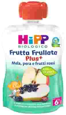 HIPP BIO FRUTTA FRULLATA PLUS + MELA PERA FRUTTI ROSSI CON FERRO 90 G
