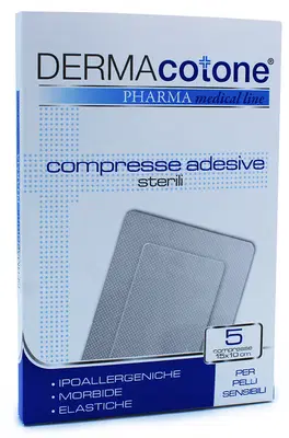 COMPRESSA ADESIVA DERMACOTONE 10X15 CM 5 PEZZI COMPRESSA ADESIVA DERMACOTONE 10X15 CM 5 PEZZI