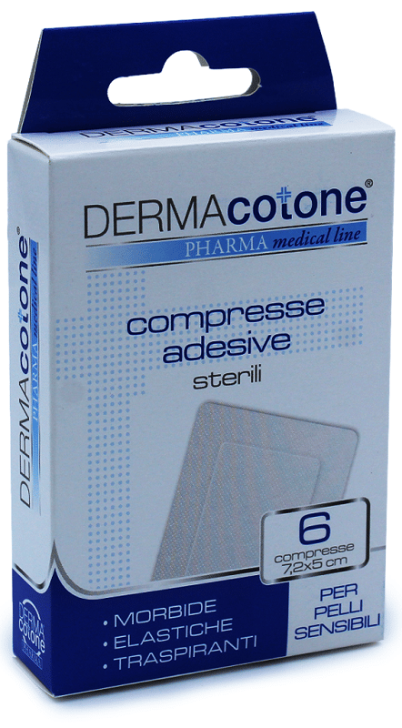 COMPRESSA ADESIVA DERMACOTONE 7,2X5 CM 6 PEZZI