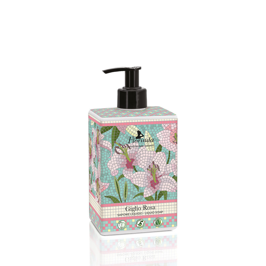 SAPONE LIQUIDO 500 ML GIGLIO ROSA MOSAICO OLIO OLIVA