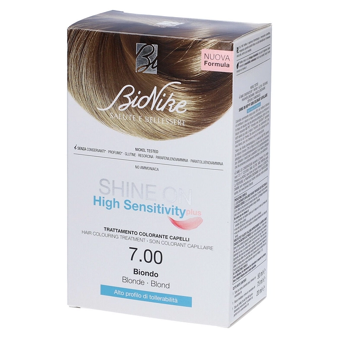 Shine On High Sensitivity Plus Biondo 7,00 Rivelatore In Crema 75 Ml + Crema Colorante 50 Ml