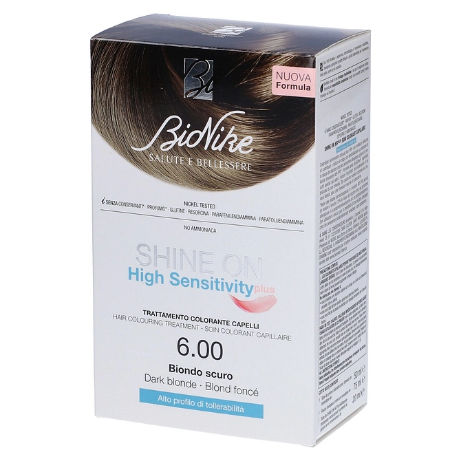 Shine On High Sensitivity Plus Biondo Scuro 6,00 Rivelatore In Crema 75 Ml + Crema Colorante 50 Ml