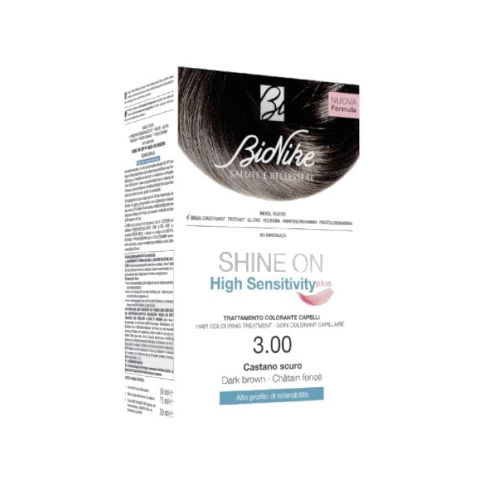 SHINE ON HIGH SENSITIVITY PLUS CASTANO SCURO 3,00 RIVELATORE IN CREMA 75 ML + CREMA COLORANTE 50 ML