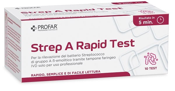 PROFAR TEST STREPTOCOCCO CON CASSETTA A POZZETTO 10 PEZZI