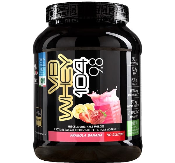 NET INTEGRATORI VB WHEY 104 OPTIPEP 9,8 FRAGOLA BANANA 450 G