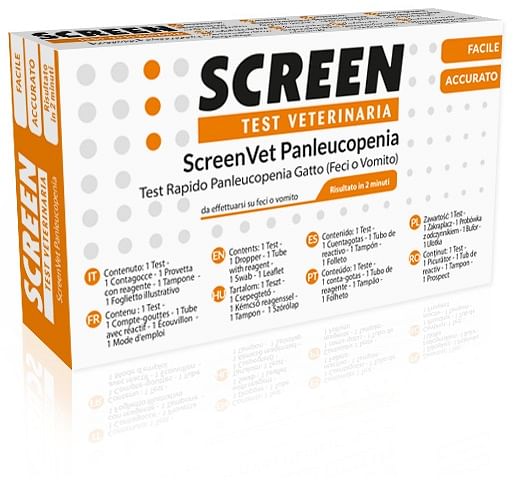 Screenvet Test Rapido Veterinaria Panleucopenia Feci/Vomito Gatto