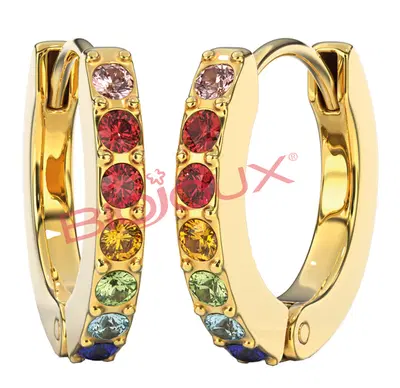 BJT726 ORECCHINI CRYSTAL HOOP GOLD PLATED BJT726 ORECCHINI CRYSTAL HOOP GOLD PLATED