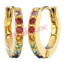 BJT726 ORECCHINI CRYSTAL HOOP GOLD PLATED