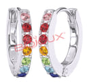 BJT725 ORECCHINI CRYSTAL HOOP STAINLESS STEEL