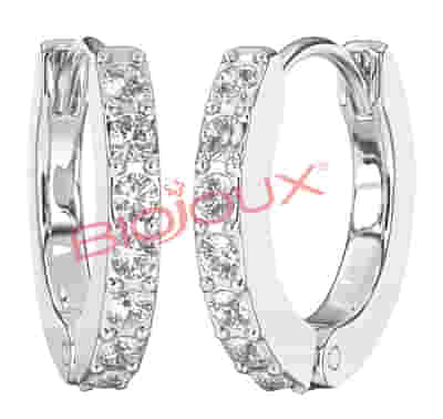 BJT727 ORECCHINI WHITE CRYSTAL STAINLESS STEEL
