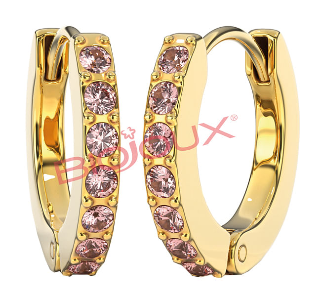 Bjt728 Orecchini Rose Crystal Gold Plated