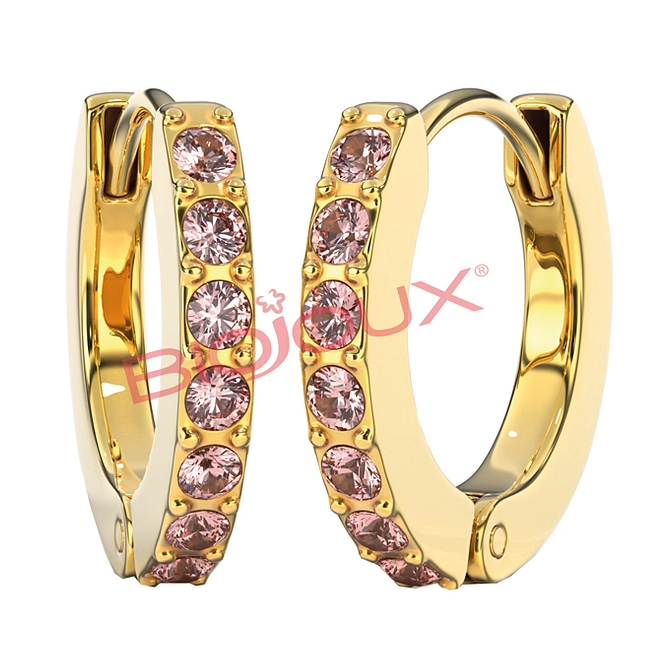 Bjt728 Orecchini Rose Crystal Gold Plated