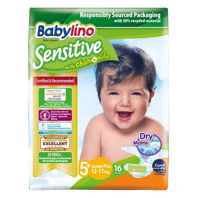 Babylino Sensitive Pannolini Junior Plus Taglia 5+ 13 27 Kg 2 17 Kg 16 Pezzi