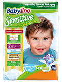 BABYLINO SENSITIVE PANNOLINO 7 XL PLUS 15+KG 14 PEZZI