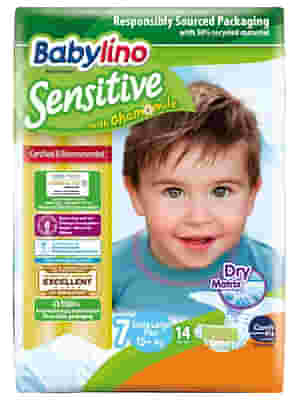 BABYLINO SENSITIVE PANNOLINO 7 XL PLUS 15+KG 14 PEZZI