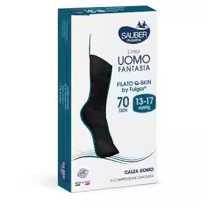 CALZA SAUBER UOMO QSKIN 70 RIGHE MULTICOLOR BLU S/M