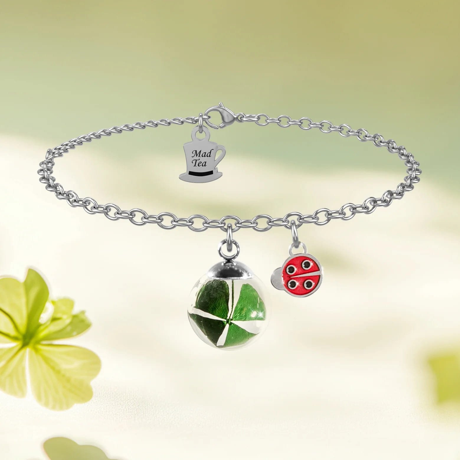 BRACCIALE FORTUNA LUXURY CHARMS QUADRIFOGLIO CHIUSURA A PALETTO