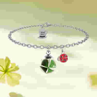 BRACCIALE FORTUNA LUXURY CHARMS QUADRIFOGLIO CHIUSURA A PALETTO