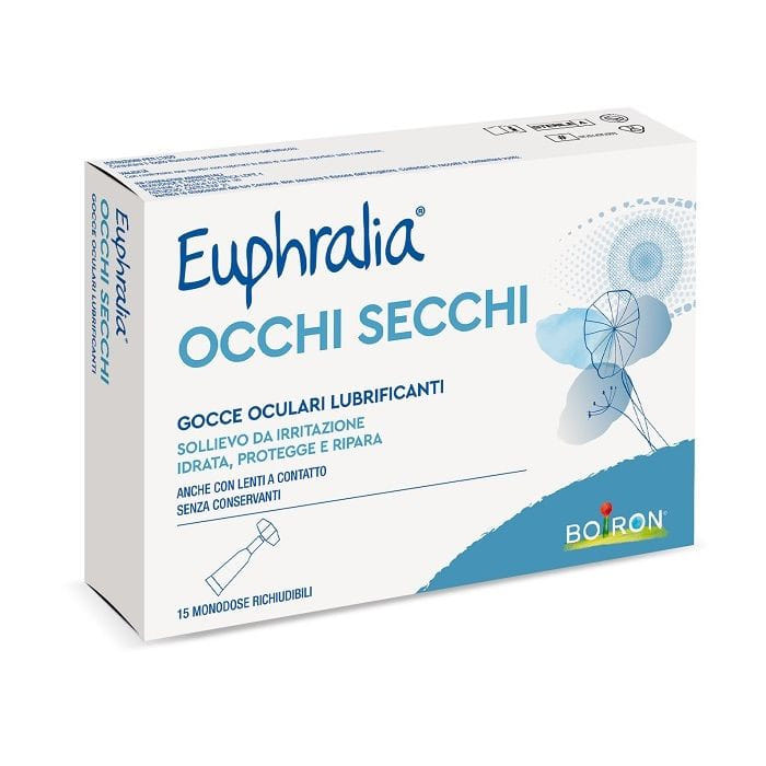 GOCCE OCULARI LUBRIFICANTI EUPHRALIA OCCHI SECCHI 15 MONODOSE RICHIUDIBILI X 0,5 ML