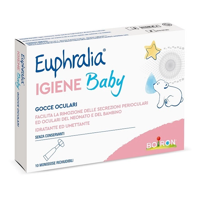 Gocce Oculari Euphralia Igiene Baby 10 Monodose Richiudibili X 0,5 Ml