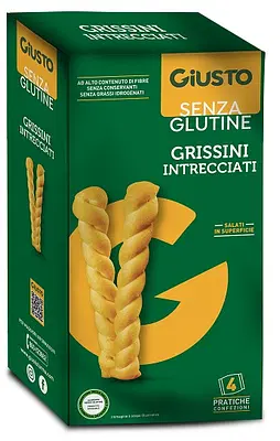 GIUSTO SENZA GLUTINE INTRECCIATI GRISSINI 180 G GIUSTO SENZA GLUTINE INTRECCIATI GRISSINI 180 G