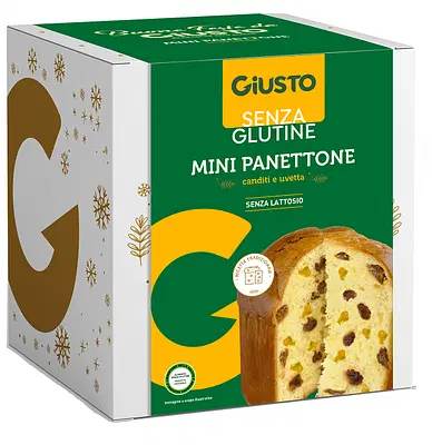 GIUSTO SENZA GLUTINE MINI PANETTONE UVETTA E CANDITI 100 G GIUSTO SENZA GLUTINE MINI PANETTONE UVETTA E CANDITI 100 G