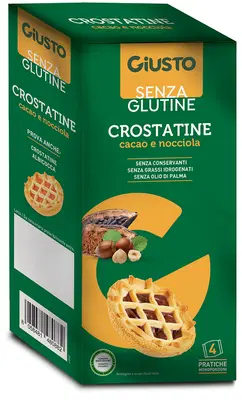 GIUSTO SENZA GLUTINE CROSTATINA CACAO NOCCIOLE 4 PEZZI DA 45 G GIUSTO SENZA GLUTINE CROSTATINA CACAO NOCCIOLE 4 PEZZI DA 45 G