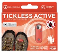 TICKLESS ACTIVE PERSONE DISPOSITIVO ULTRASUONI REPELLENTE ZECCHE PULCI PER TREKKING E OUTDOOR RICARICABILE TRAMITE USB COPERTURA 2,5 M COLORE CORALL