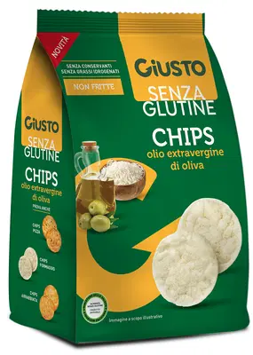 GIUSTO SENZA GLUTINE CHIPS OLIO EXTRAVERGINE DI OLIVA 40 G GIUSTO SENZA GLUTINE CHIPS OLIO EXTRAVERGINE DI OLIVA 40 G