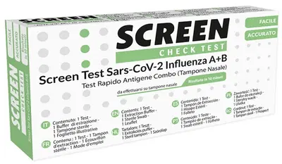 SCREEN TEST ANTIGENICO RAPIDO SARS-COV-2 + INFLUENZA TAMPONI NASALI SCREEN COVID + INFLUENZA SCREEN TEST ANTIGENICO RAPIDO SARS-COV-2 + INFLUENZA TAMPONI NASALI SCREEN COVID + INFLUENZA