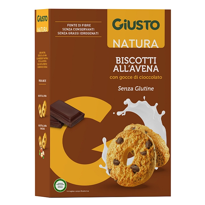 Giusto Senza Glutine Biscotti Avena Gocce Cioccolato 250 G
