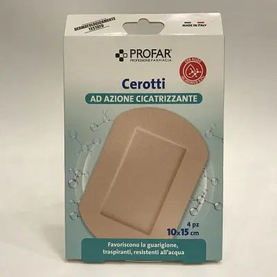 CEROTTO ACIDO IALURONICO AZIONE CICATRIZZANTE PROFAR 10X15 CM 4 PEZZI CEROTTO ACIDO IALURONICO AZIONE CICATRIZZANTE PROFAR 10X15 CM 4 PEZZI