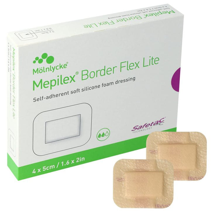 Medicazione In Schiuma Di Poliuretano Mepilex Border Flex Lite 4 X5 Cm 10 Pezzi