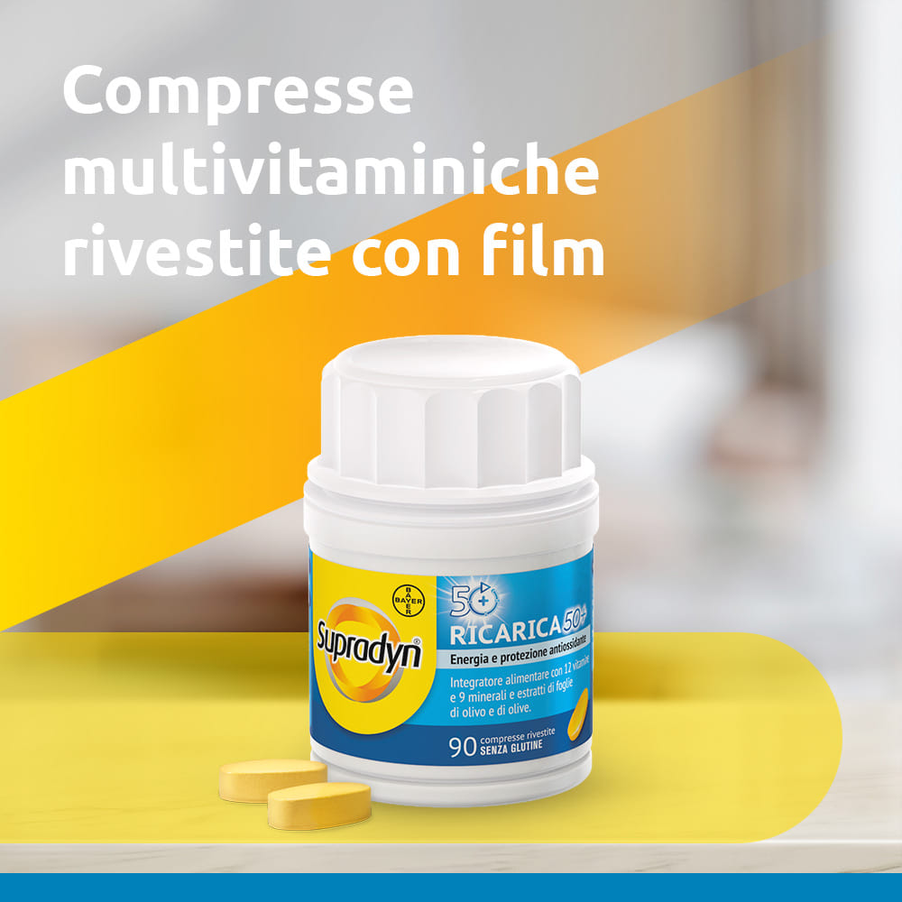 Supradyn Ricarica 50+ Integratore con Vitamine e Minerali, con antiossidanti 90 compresse