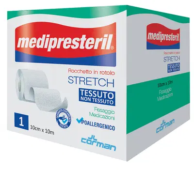 MEDIPRESTERIL ROCCHETTO ROTOLO STRETCH TESSUTO NON TESSUTO 10 CM X 1000 CM MEDIPRESTERIL ROCCHETTO ROTOLO STRETCH TESSUTO NON TESSUTO 10 CM X 1000 CM