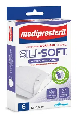 MEDIPRESTERIL COMPRESSA OCULARE ADESIVE WHITE SILICON 6 PEZZI MEDIPRESTERIL COMPRESSA OCULARE ADESIVE WHITE SILICON 6 PEZZI