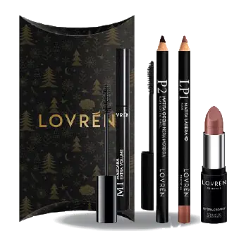 LOVREN KIT 1 NATALE 2022 CON MASCARA M1 + MATITA OCCHI P2 + MATITA LABBRA LP1 + ROSSETTO CREAMY R1 LOVREN KIT 1 NATALE 2022 CON MASCARA M1 + MATITA OCCHI P2 + MATITA LABBRA LP1 + ROSSETTO CREAMY R1