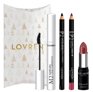 LOVREN KIT 2 NATALE 2022 CON MASCARA M2 + MATITA OCCHI P2 + MATITA LABBRA LP2 + ROSSETTO CREAMY R2 LOVREN KIT 2 NATALE 2022 CON MASCARA M2 + MATITA OCCHI P2 + MATITA LABBRA LP2 + ROSSETTO CREAMY R2