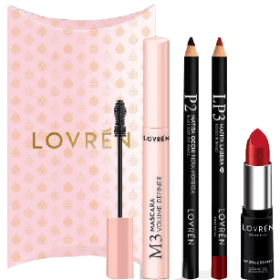 LOVREN KIT 3 NATALE 2022 CON MASCARA M3 + MATITA OCCHI P2 + MATITA LABBRA LP3 + ROSSETTO CREAMY R3 LOVREN KIT 3 NATALE 2022 CON MASCARA M3 + MATITA OCCHI P2 + MATITA LABBRA LP3 + ROSSETTO CREAMY R3