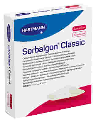 SORBALGON CLASSIC MEDICAZIONE IN ALGINATO DI CALCIO  5X5CM 10 PEZZI