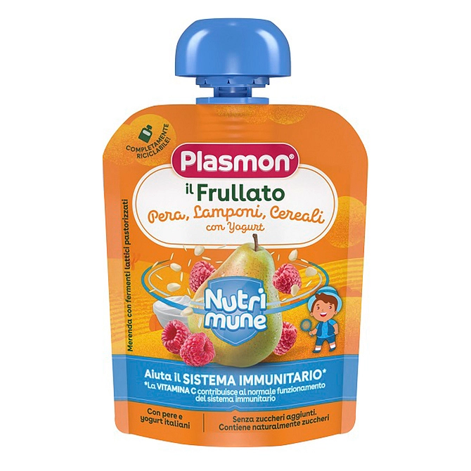 Plasmon Nutri Mune Pera/Lamponi E Cereali Con Yogurt 85 G