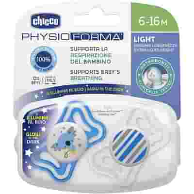 CHICCO SUCCHIETTO LIGHT AZZURRO SILICONE 6-16M 2 PEZZI
