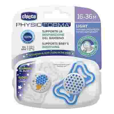 CHICCO SUCCHIETTO LIGHT AZZURRO SILICONE 16-36M 2 PEZZI