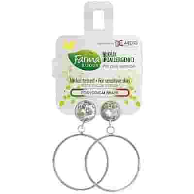 ORECCHINO CERCHIO PENDENTE CON CRISTALLO BIANCO