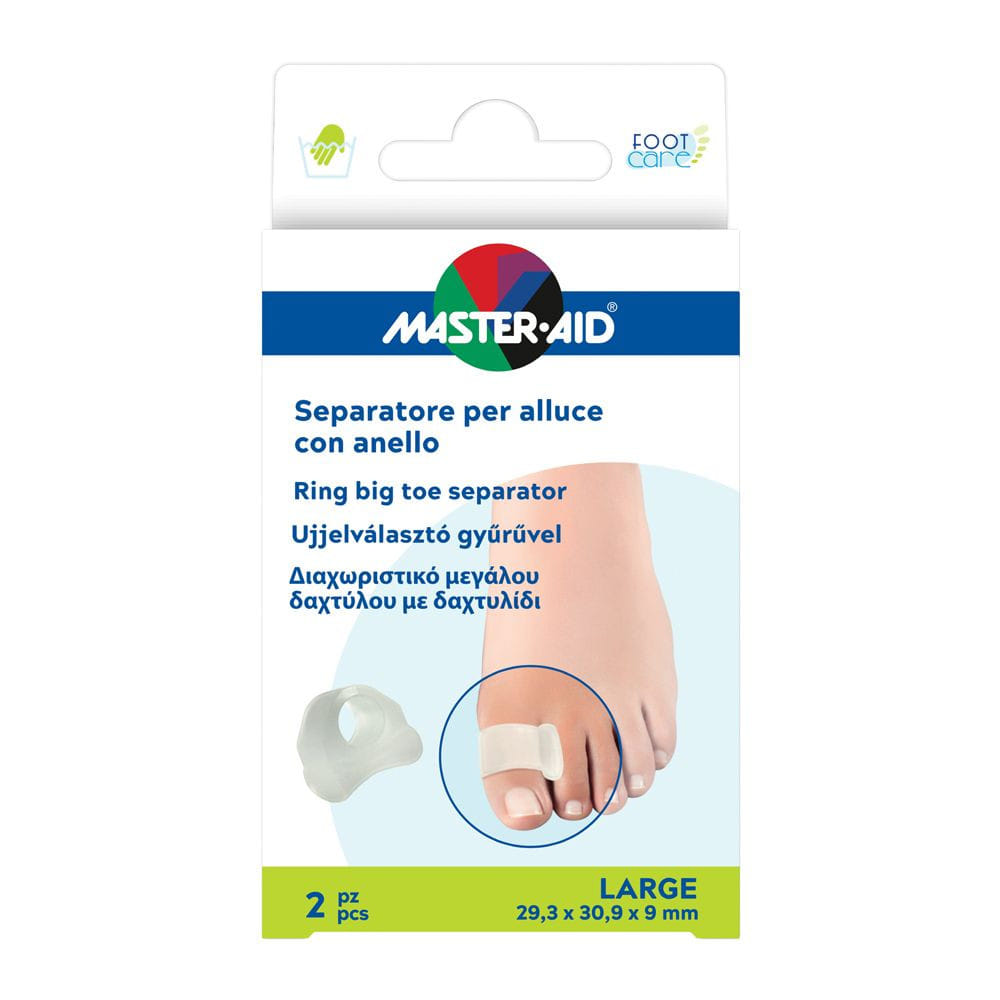 SEPARATORE ALLUCE MASTER-AID FOOTCARE CON ANELLO LARGE 2 PEZZI D4