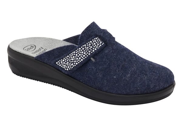 Calzatura Esther Strap Wool+Strass Woman Navy Blue Lana + Strass 39