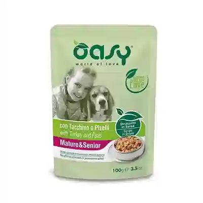 OASY WET DOG STRACCETTI MATURE & SENIOR TACCHINO E PISELLI 100 G