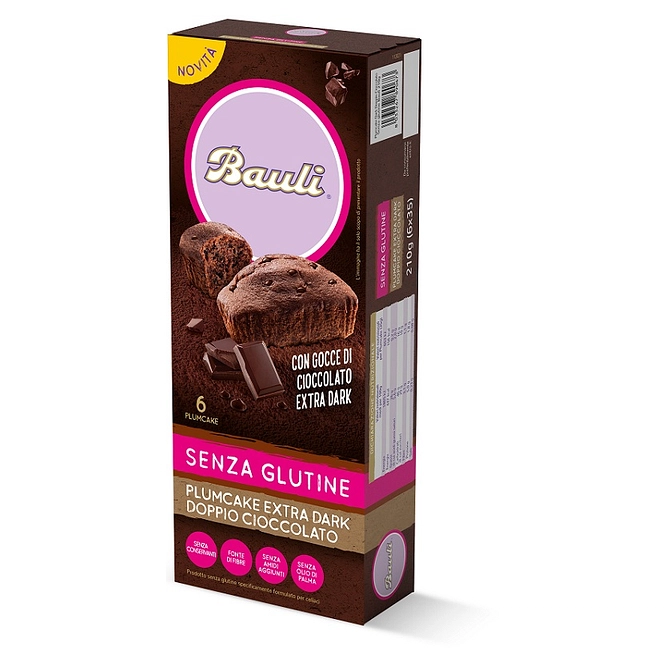 Bauli Plumcake Extra Dark Doppio Cioccolato 6 Pezzi Da 35 G
