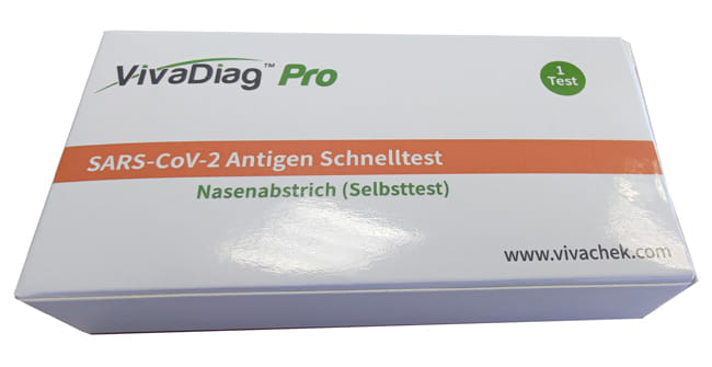 TEST ANTIGENICO RAPIDO COVID-19 VIVADIAG PRO AUTODIAGNOSTICO DETERMINAZIONE QUALITATIVA ANTIGENI SARS-COV-2 IN TAMPONI NNASALI/NASOFARINGEI/OROFARINGEI MEDIANTE IMMUNOCROMATOGRAFIA