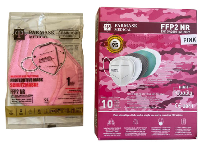 PARMASK MASCHERINA FFP2 ROSA 10 PEZZI